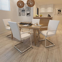 Thumbnail for Freischwinger 4 Stk. Weiß Kunstleder