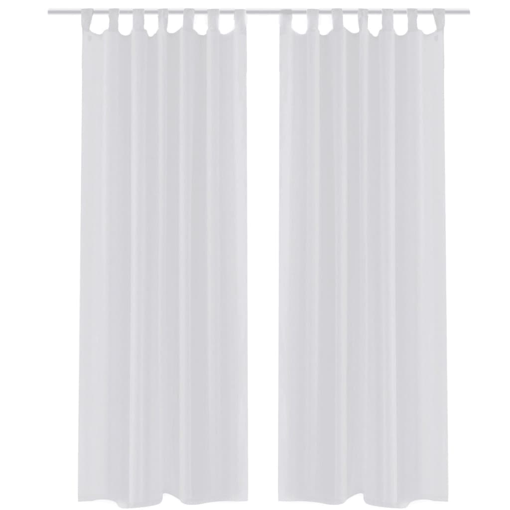 2 x Transparente Gardine Fertiggardine 140 x 175 cm weiß