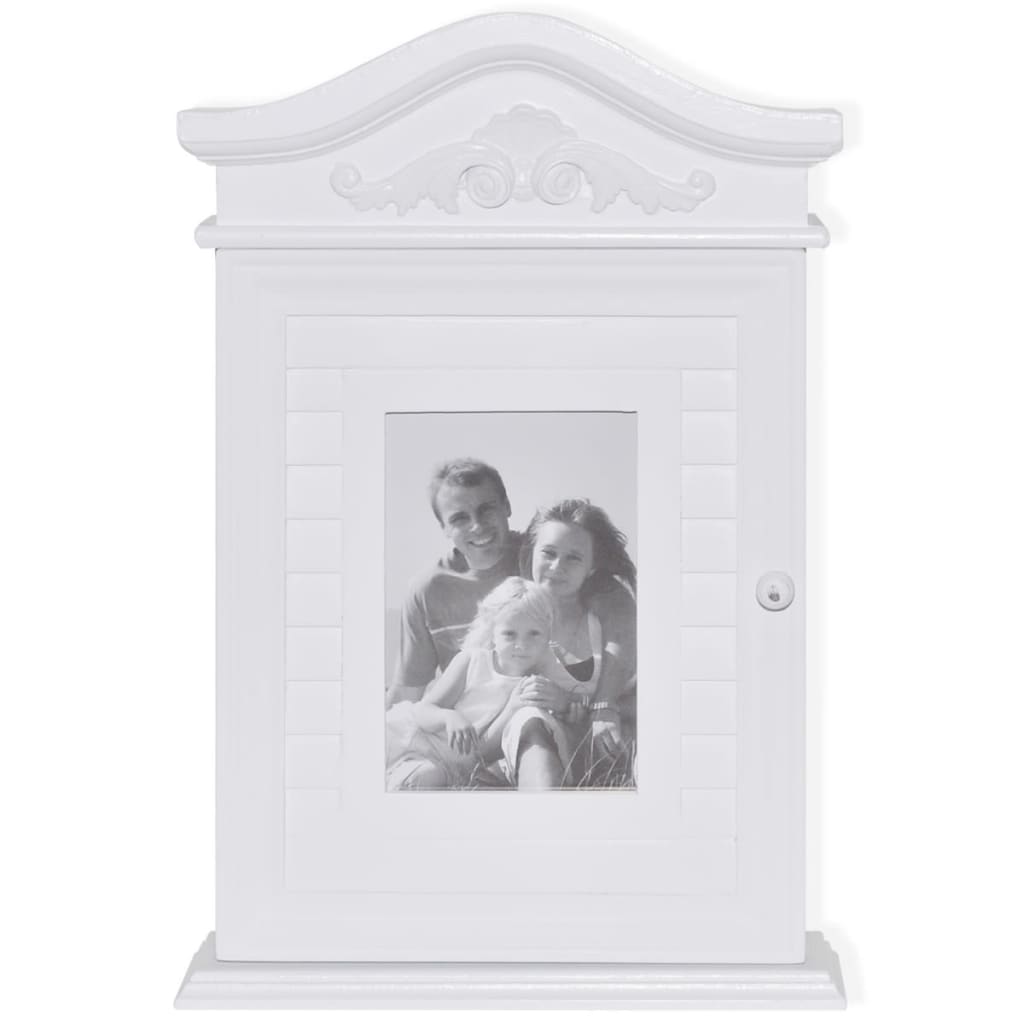 Schlüsselschrank mit Bilderrahmen Weiß