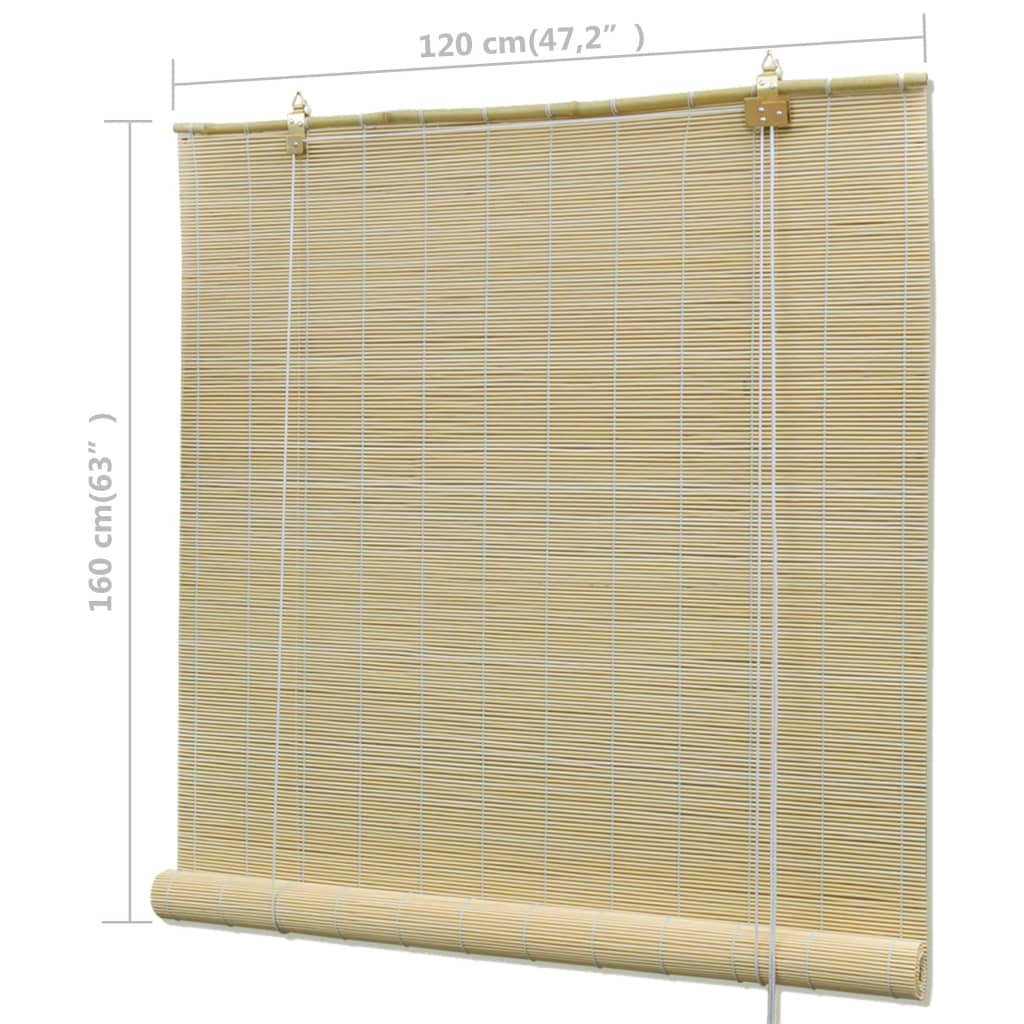 Naturfarbenes Bambusrollo 120 x 160 cm
