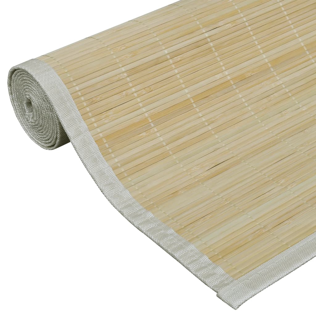 Rechteckig Naturfarbener Bambusteppich 80 x 300 cm