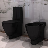 Thumbnail for Keramik-WC & Bidet-Set Schwarz