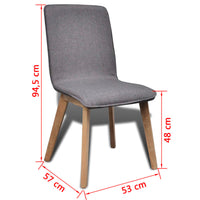 Thumbnail for Esszimmerstühle 6 Stk. Hellgrau Stoff und Massivholz Eiche