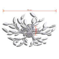Thumbnail for Deckenlampe transparente weiße Blätterranken mit Acryl-Blättern 5x E14