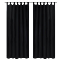 Thumbnail for Vorhänge Gardienen aus Satin 2-teilig 140 x 175 cm Schwarz