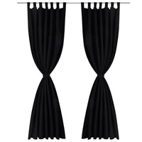 Thumbnail for Vorhänge Gardienen aus Satin 2-teilig 140 x 175 cm Schwarz