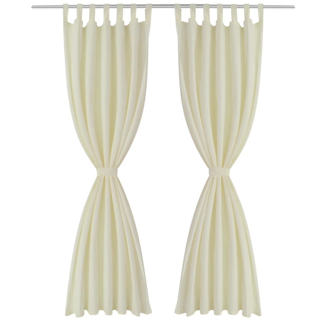 Vorhänge Gardienen aus Satin 2-teilig 140 x 175 cm Creme
