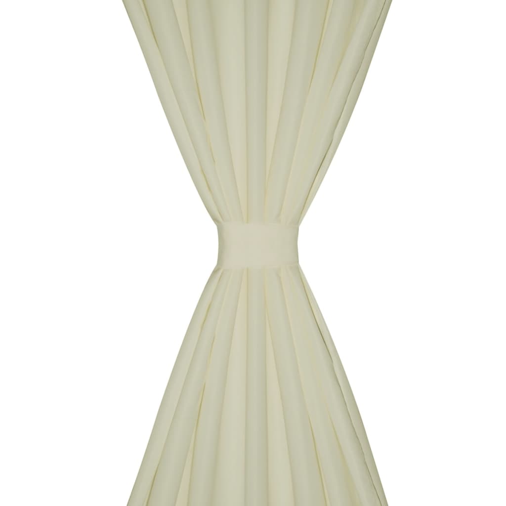Vorhänge Gardienen aus Satin 2-teilig 140 x 175 cm Creme