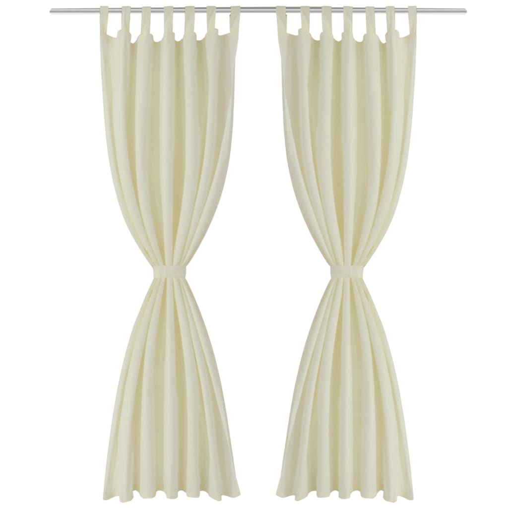 Vorhänge Gardienen aus Satin 2-teilig 140 x 245 cm Creme