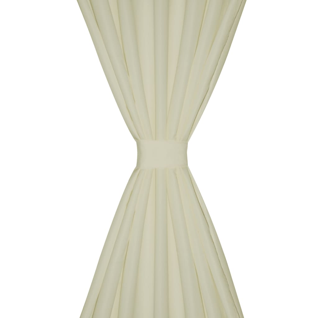 Vorhänge Gardienen aus Satin 2-teilig 140 x 245 cm Creme