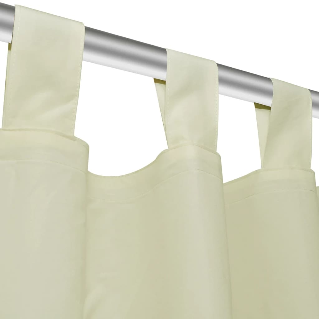 Vorhänge Gardienen aus Satin 2-teilig 140 x 245 cm Creme