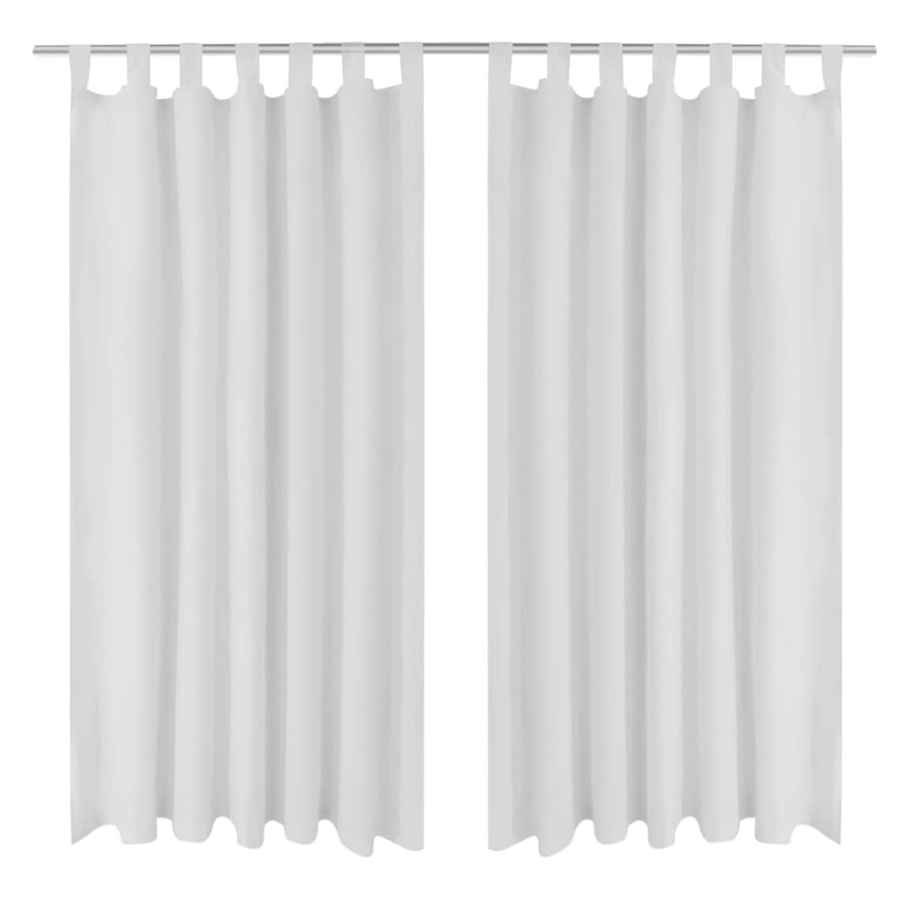 Vorhänge Gardienen aus Satin 2-teilig 140 x 175 cm Weiß