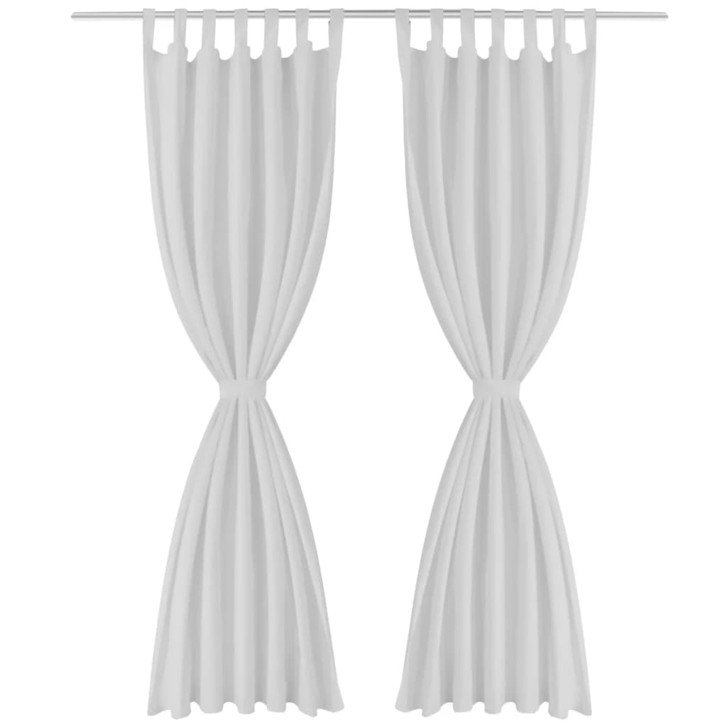 Vorhänge Gardienen aus Satin 2-teilig 140 x 175 cm Weiß