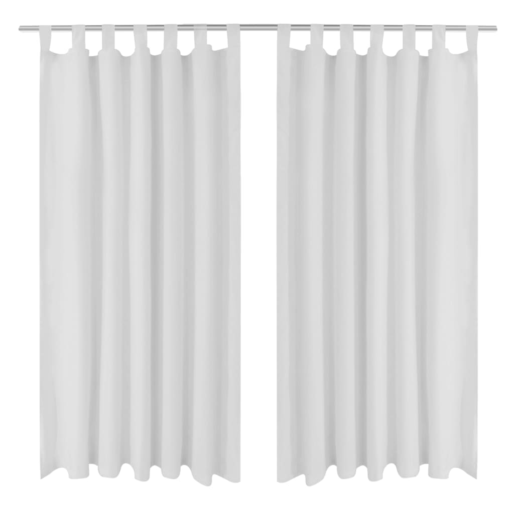 Vorhänge Gardienen aus Satin 2-teilig 140 x 245 cm Weiß