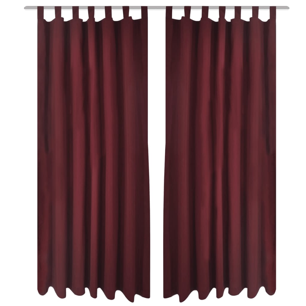 Vorhänge Gardienen aus Satin 2-teilig 140 x 225 cm Dunkelrot