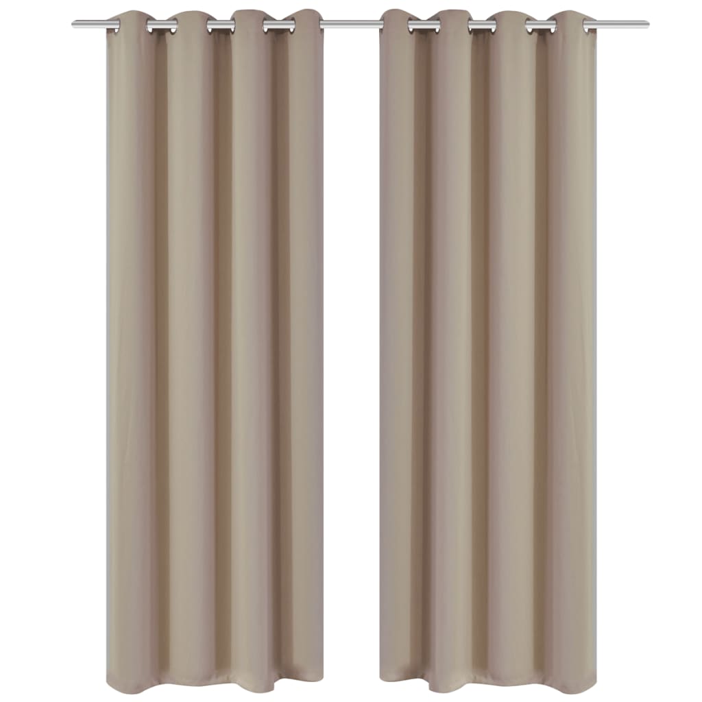 Verdunkelungs-Vorhänge mit Metallringen 135 x 245 cm Creme blackout