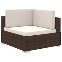 Thumbnail for 6-tlg. Garten-Lounge-Set mit Auflagen Poly Rattan Braun