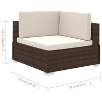 Thumbnail for 6-tlg. Garten-Lounge-Set mit Auflagen Poly Rattan Braun