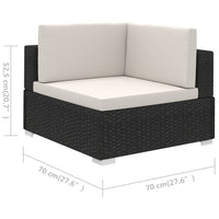 Thumbnail for 6-tlg. Garten-Lounge-Set mit Auflagen Poly Rattan Schwarz
