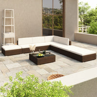 Thumbnail for 8-tlg. Garten-Lounge-Set mit Auflagen Poly Rattan Braun