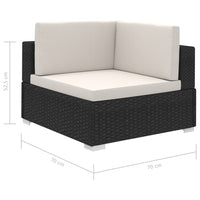 Thumbnail for 8-tlg. Garten-Lounge-Set mit Auflagen Poly Rattan Schwarz