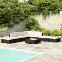 Thumbnail for 8-tlg. Garten-Lounge-Set mit Auflagen Poly Rattan Schwarz