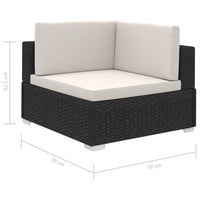 Thumbnail for 8-tlg. Garten-Lounge-Set mit Auflagen Poly Rattan Schwarz