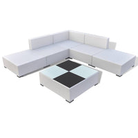 Thumbnail for 6-tlg. Garten-Lounge-Set mit Auflagen Poly Rattan Weiß