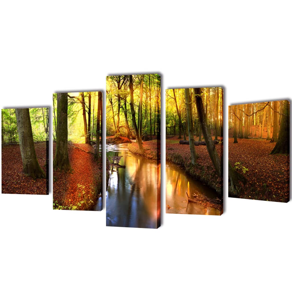 Leinwandbild-Set Wald 200x100 cm