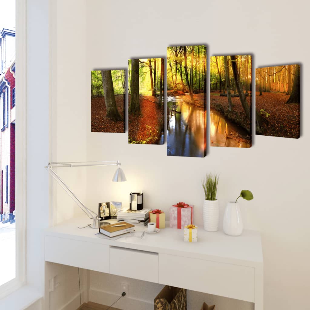 Leinwandbild-Set Wald 200x100 cm