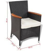 Thumbnail for 5-tlg. Garten-Essgruppe mit Auflagen Poly Rattan Schwarz