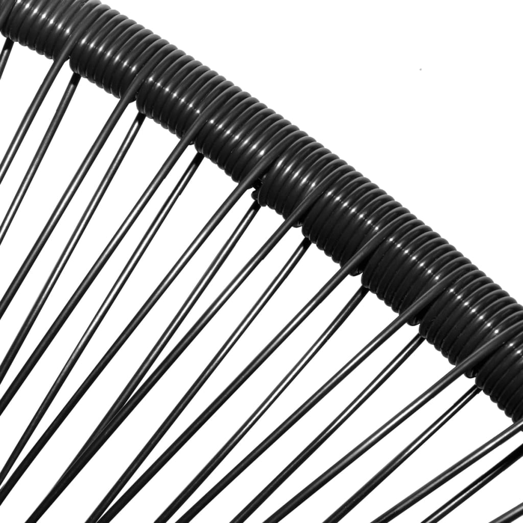 Garten-Mond-Stuhl Poly Rattan Schwarz