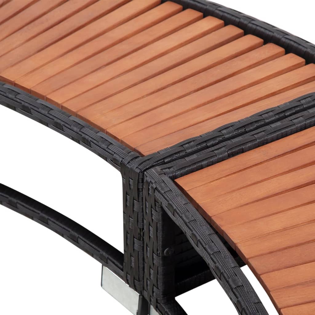 Whirlpool-Umrandung Rattan Rund Schwarz