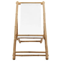 Thumbnail for Garten-Liegestuhl Bambus und Segeltuch