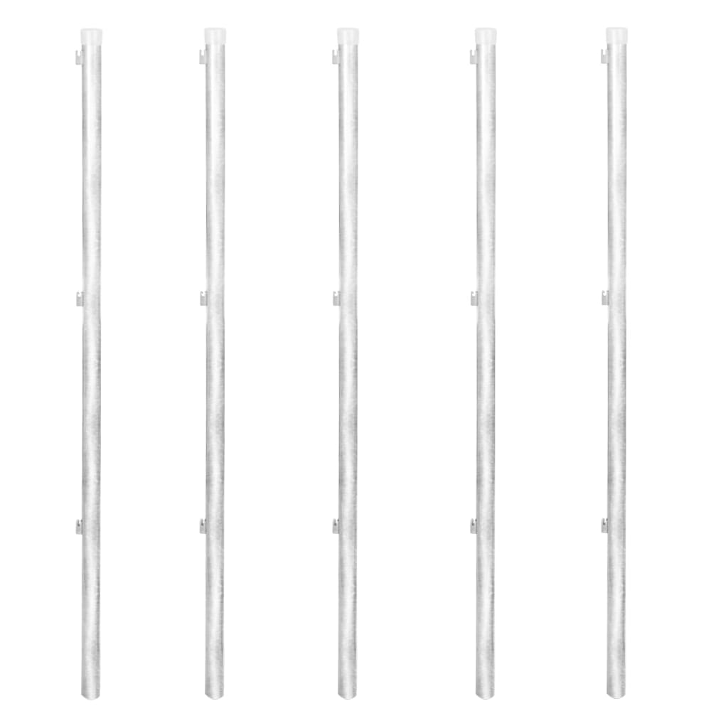 Maschendrahtzaun mit Pfosten Erdanker Verzinkter Stahl 15×0,8 m