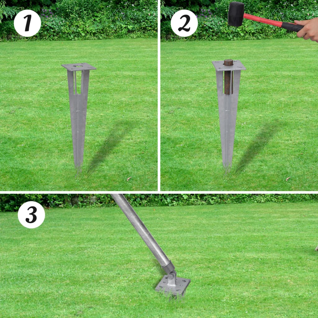 Maschendrahtzaun mit Pfosten Erdanker Verzinkter Stahl 15×1 m