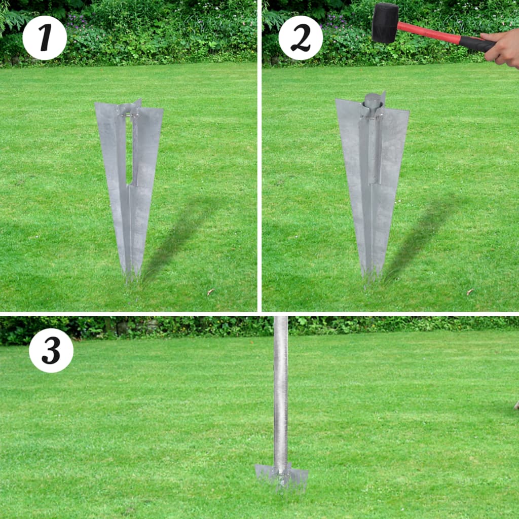 Maschendrahtzaun mit Pfosten Erdanker Verzinkter Stahl 25×1,25 m