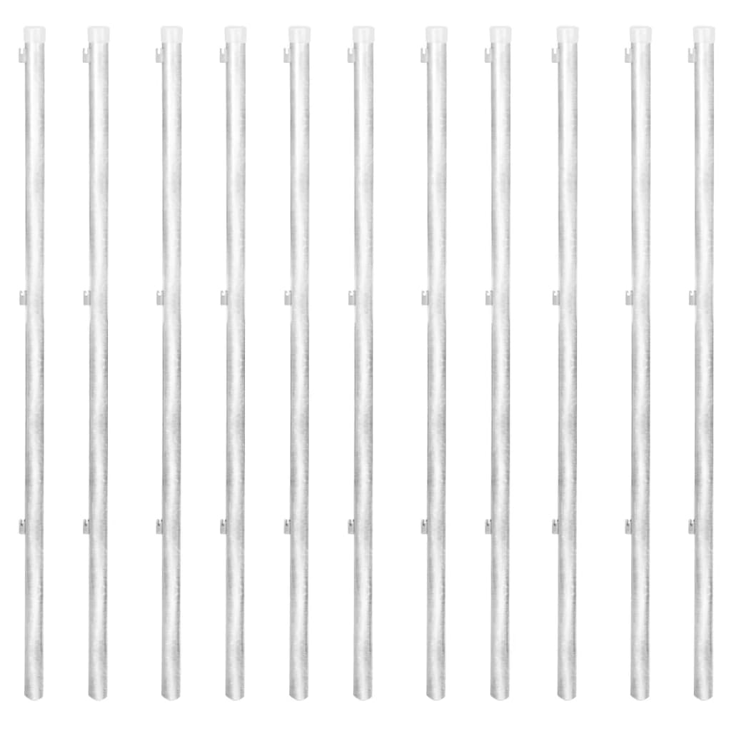 Maschendrahtzaun mit Pfosten Erdanker Verzinkter Stahl 25×1,5 m