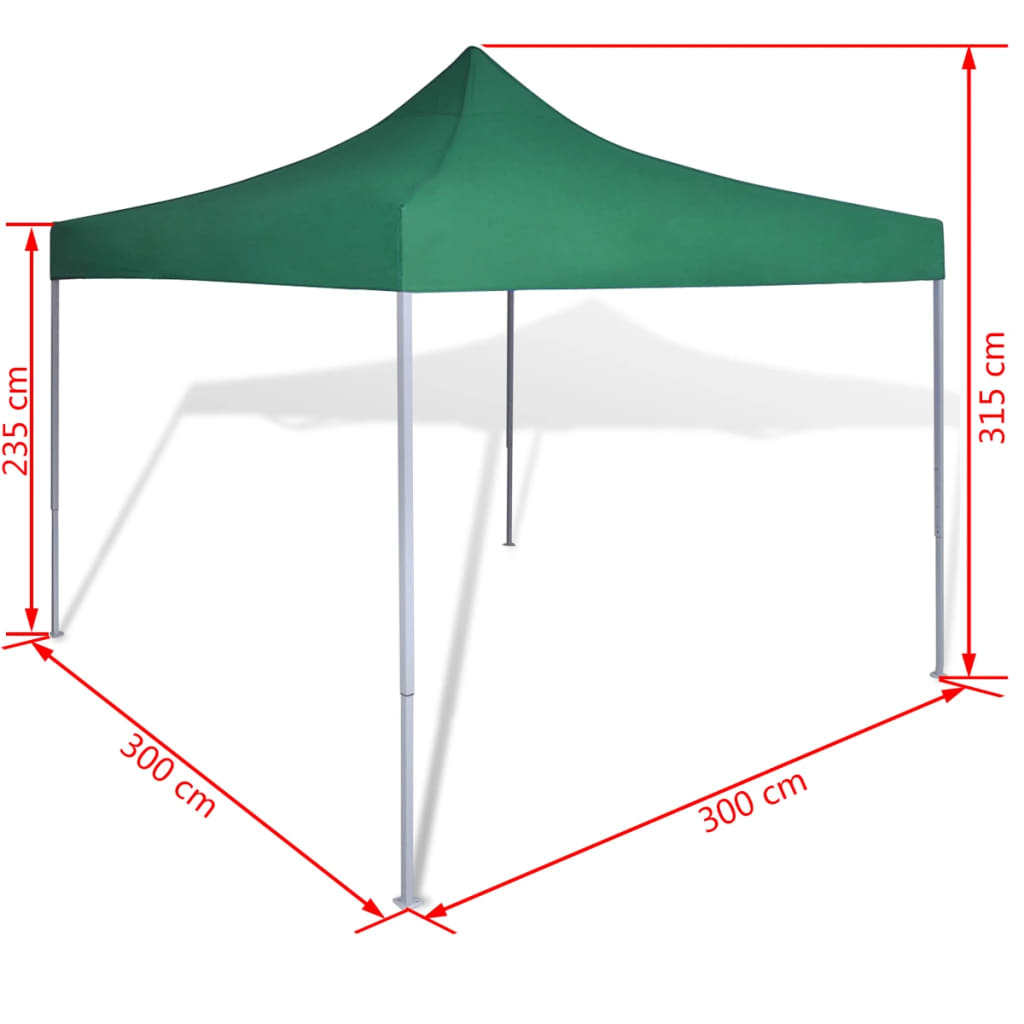 Faltzelt 3 x 3 m Grün