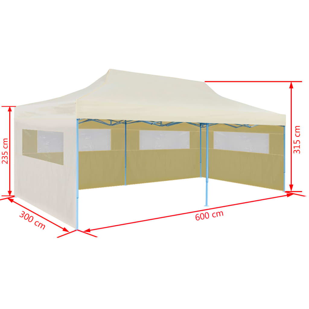 Pop-Up-Partyzelt Faltbar Creme 3×6 m