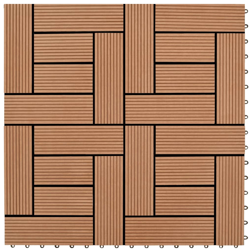 Braune Terrassenfliesen 11 Stk. 30 x 30 cm WPC 1 qm