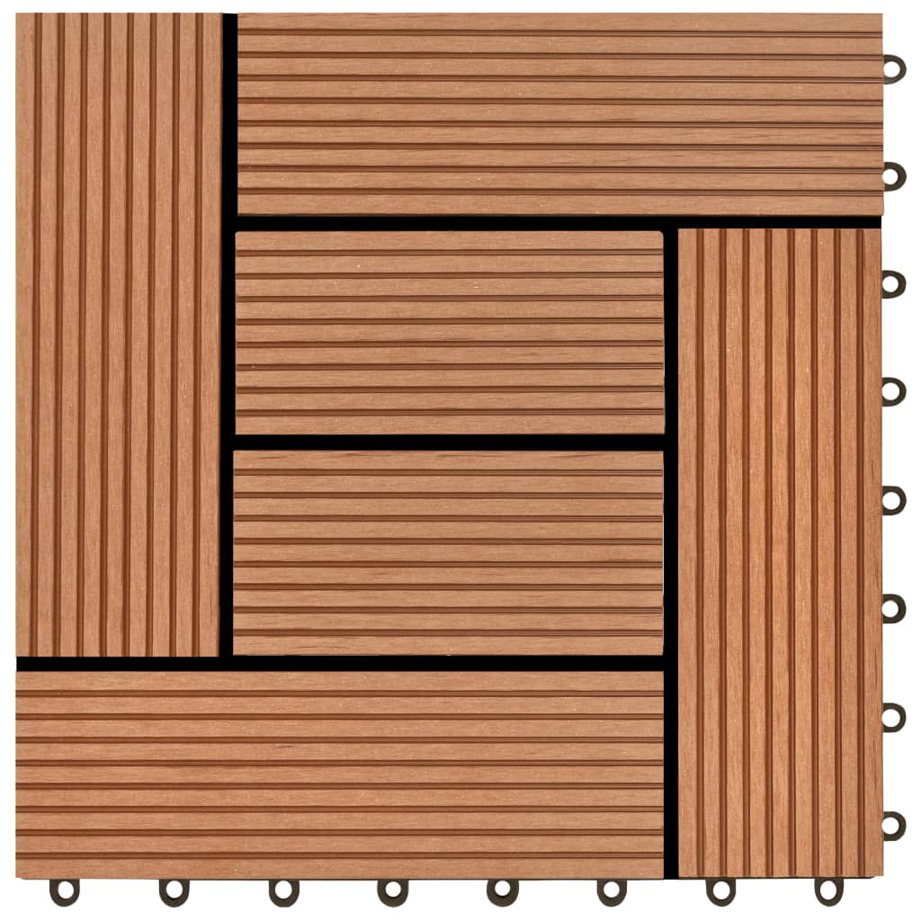 Braune Terrassenfliesen 11 Stk. 30 x 30 cm WPC 1 qm