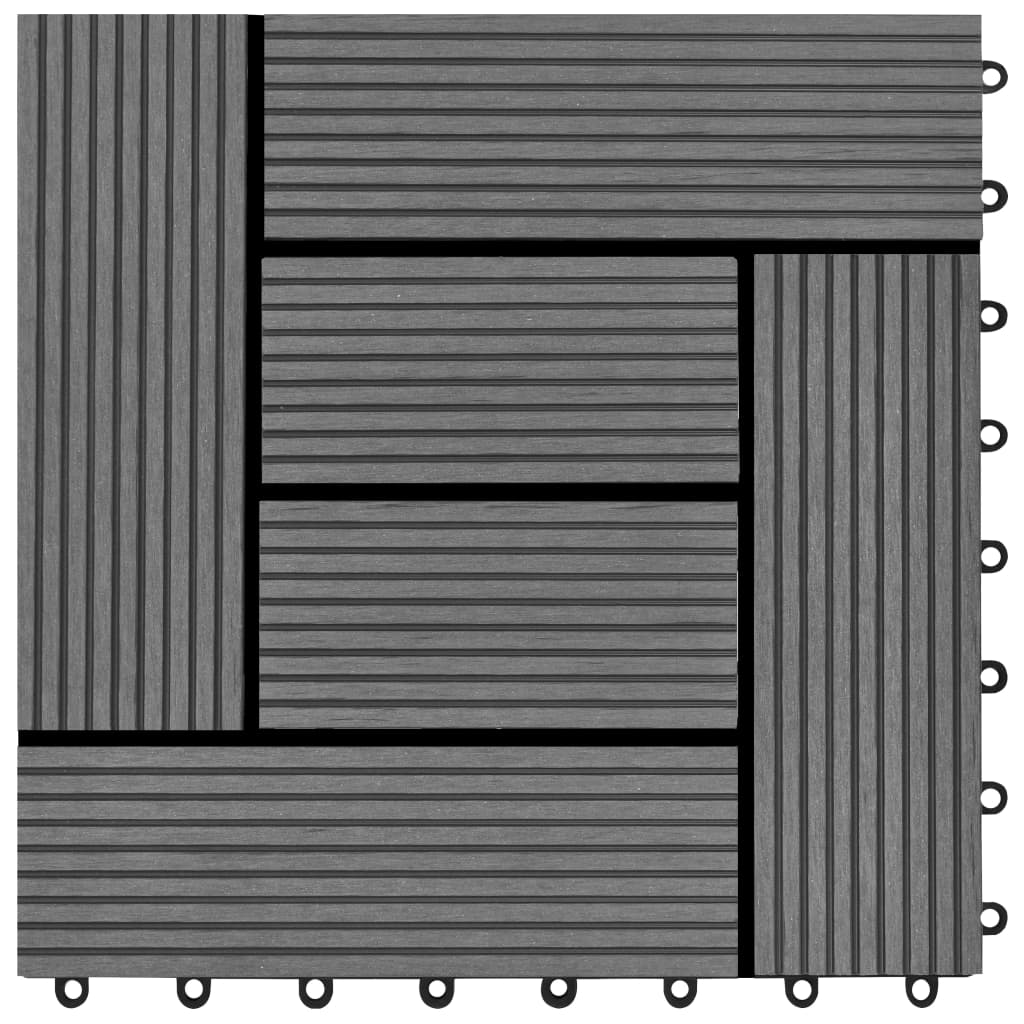 Graue Terrassenfliesen 11 Stk. 30 x 30 cm WPC 1 qm