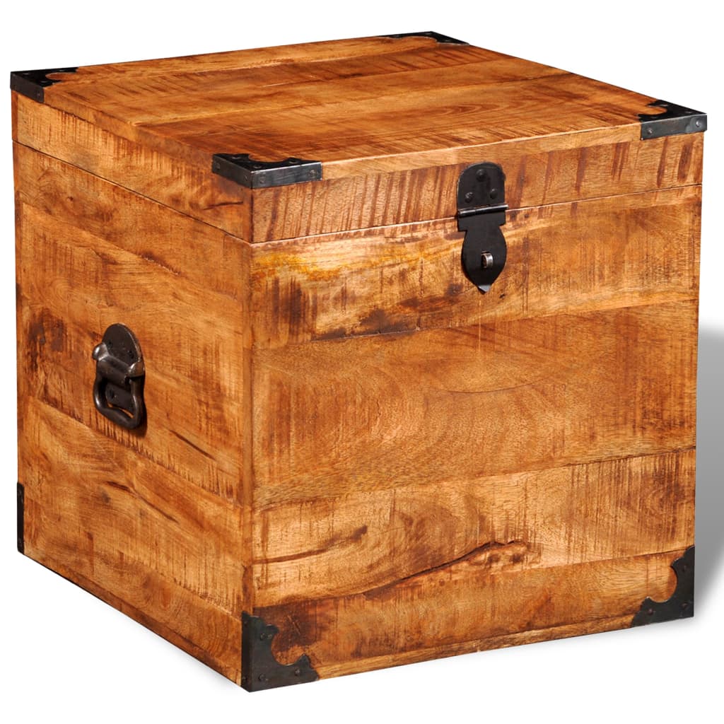 Aufbewahrungstruhe Quadratisch Raues Mangoholz
