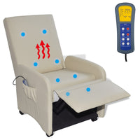 Thumbnail for Massagesessel Creme Kunstleder