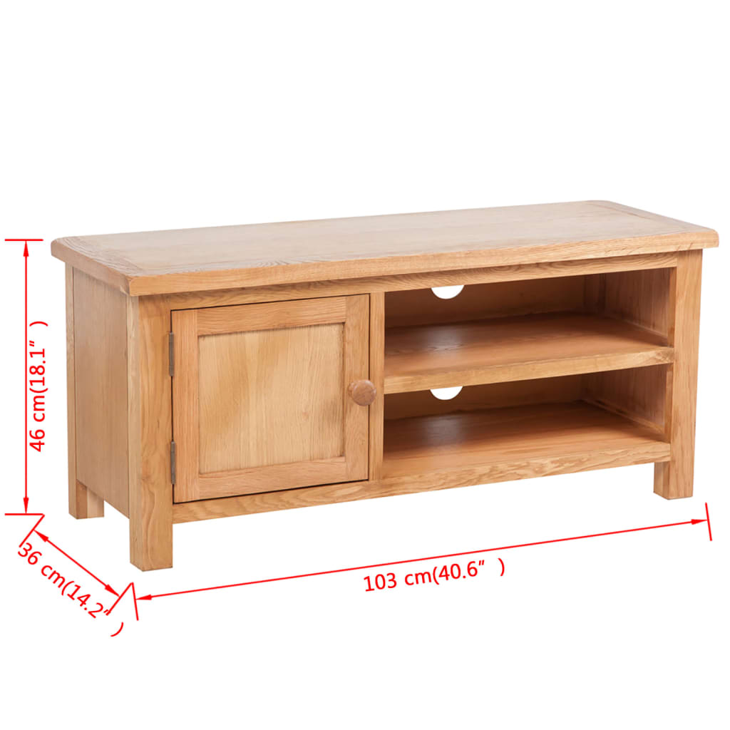 TV-Schrank 103x36x46 cm Massivholz Eiche
