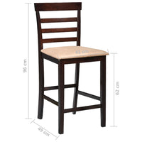 Thumbnail for Barhocker 2 Stk. Braun Stoff