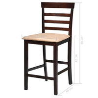 Thumbnail for Hölzerner Stehtisch und 4 Barhocker braun