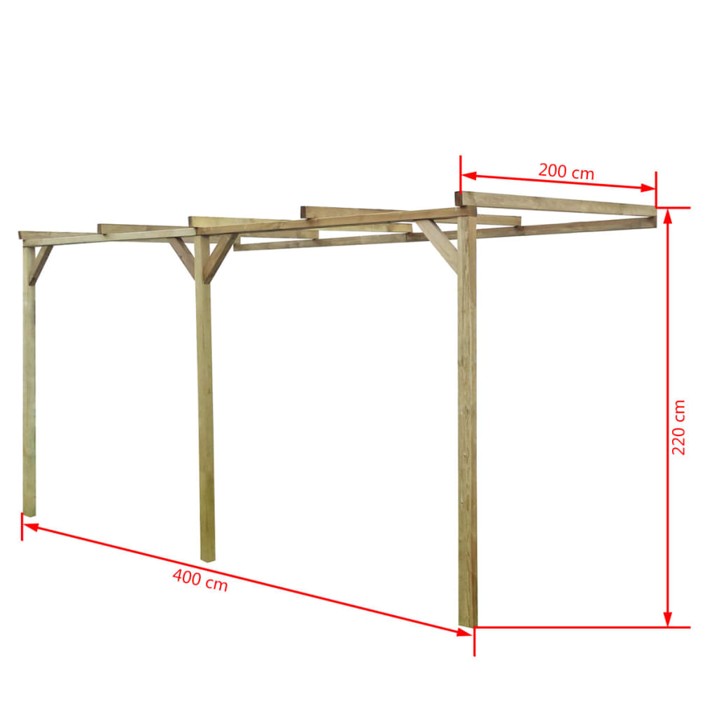 Terrassen-Pergola 2x4x2,2 m Holz
