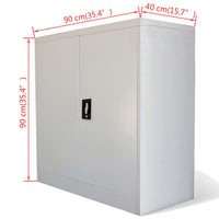 Thumbnail for Aktenschrank mit 2 Türen Grau 90 cm Stahl